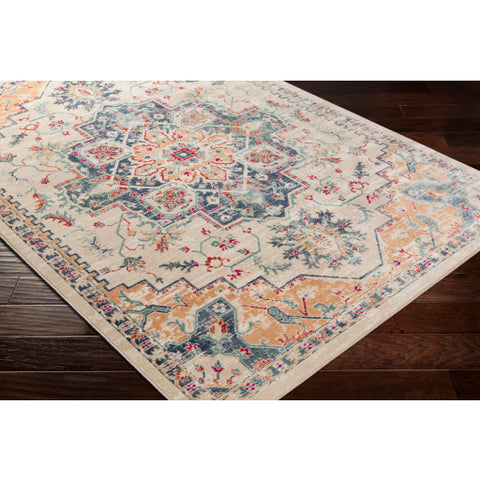 Image of Surya Bohemian Traditional Bright Pink, Bright Red, Wheat, Saffron, Teal, Navy, Ice Blue, Medium Gray, Light Gray, Beige, Taupe Rugs BOM-2311