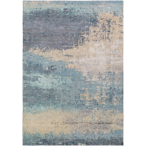 Image of Surya Baranof Modern Aqua, Ivory, Tan, Charcoal, Teal, Ink, Medium Gray Rugs BRF-1000