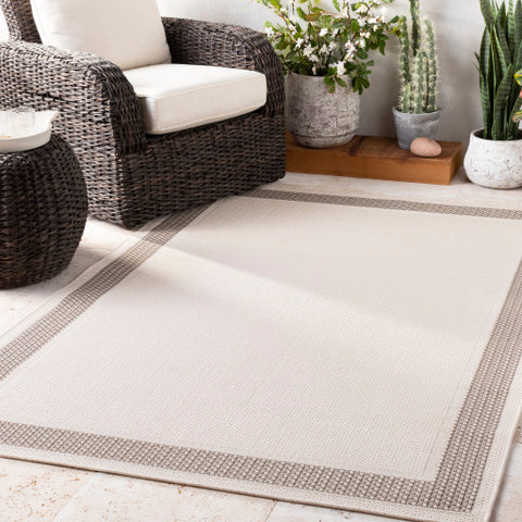 Image of Surya Breeze Modern Charcoal, Taupe, White Rugs BRZ-2307