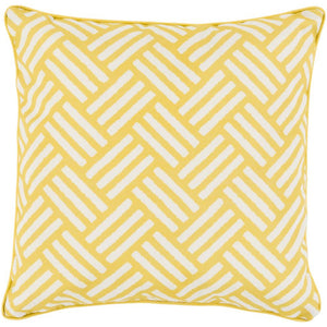 Surya Basketweave Indoor / Outdoor Bright Yellow, Ivory Pillow Cover BW-003-Wanderlust Rugs