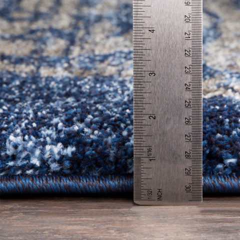 Image of Surya Baylee Traditional Dark Blue, Navy, Denim, Sky Blue, Medium Gray, Silver Gray, Cream Rugs BYL-1029