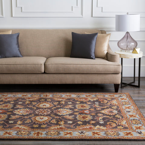 Image of Surya Caesar Traditional Charcoal, Camel, Pale Blue, Medium Gray, Khaki, Cream, Peach Rugs CAE-1004