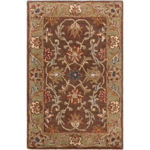 Surya Caesar Traditional Dark Brown, Camel, Burnt Orange, Khaki, Charcoal, Tan Rugs CAE-1009