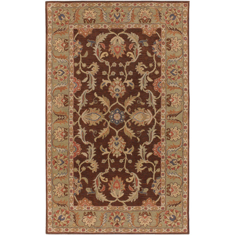 Image of Surya Caesar Traditional Dark Brown, Camel, Burnt Orange, Khaki, Charcoal, Tan Rugs CAE-1009