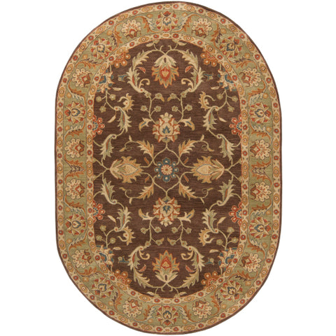 Image of Surya Caesar Traditional Dark Brown, Camel, Burnt Orange, Khaki, Charcoal, Tan Rugs CAE-1009