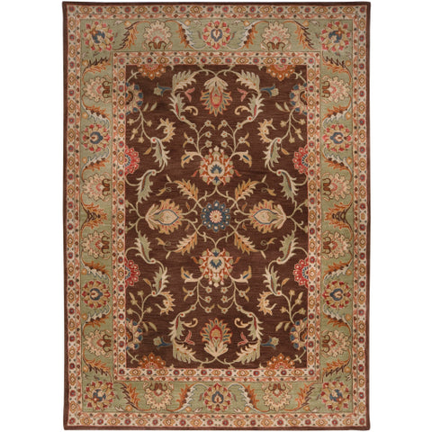 Image of Surya Caesar Traditional Dark Brown, Camel, Burnt Orange, Khaki, Charcoal, Tan Rugs CAE-1009