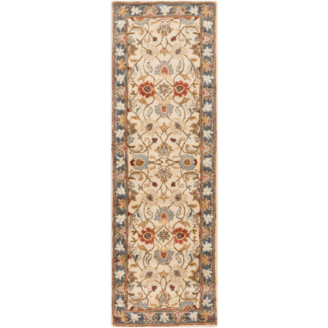 Image of Surya Caesar Traditional Bright Yellow, Denim, Camel, Tan, Dark Brown, Burnt Orange Rugs CAE-1125