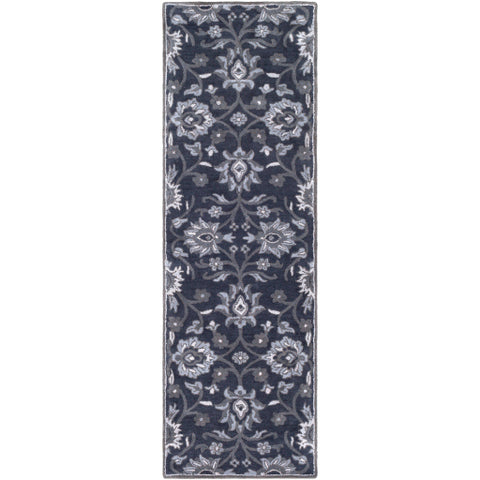 Image of Surya Caesar Traditional Navy, Charcoal, Medium Gray, Denim Rugs CAE-1191