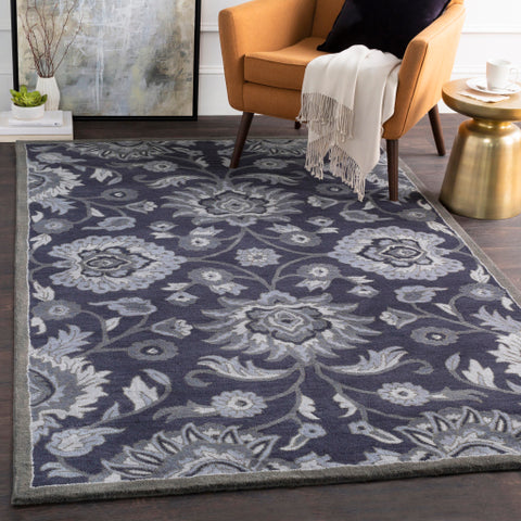 Image of Surya Caesar Traditional Navy, Charcoal, Medium Gray, Denim Rugs CAE-1191