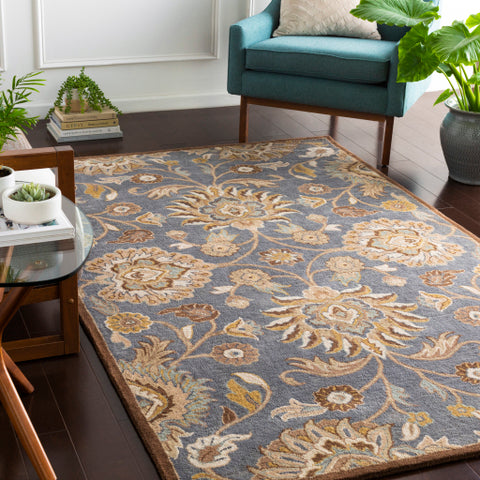 Image of Surya Caesar Traditional Denim, Dark Brown, Sage, Khaki, Mustard, Tan, Beige Rugs CAE-1202