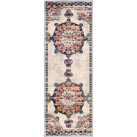 Image of Surya Chester Traditional Burnt Orange, Bright Pink, Khaki, Light Gray, Aqua, Dark Blue, Saffron Rugs CHE-2317