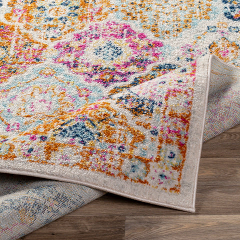 Image of Surya Chester Traditional Bright Pink, Burnt Orange, Saffron, Aqua, Dark Blue, Light Gray, Khaki Rugs CHE-2322