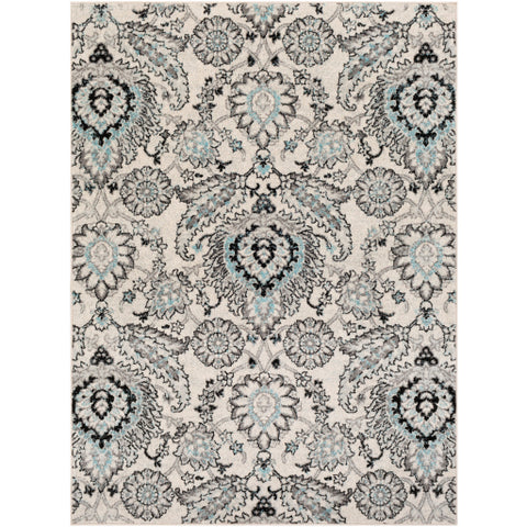 Image of Surya Chester Traditional Medium Gray, Light Gray, Aqua, Black, Khaki Rugs CHE-2323