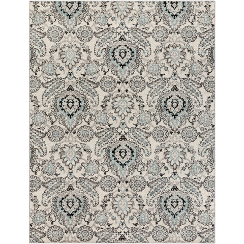 Image of Surya Chester Traditional Medium Gray, Light Gray, Aqua, Black, Khaki Rugs CHE-2323