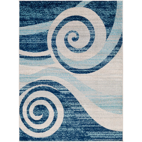 Image of Surya Chester Modern Medium Gray, Dark Blue, Aqua, White Rugs CHE-2337