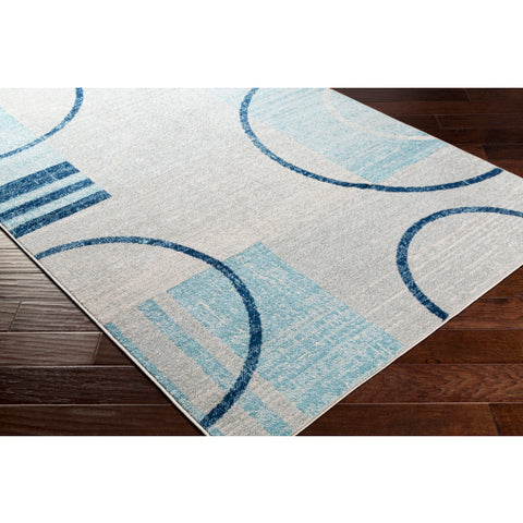 Image of Surya Chester Modern Medium Gray, White, Dark Blue, Aqua Rugs CHE-2338