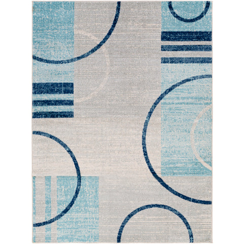 Image of Surya Chester Modern Medium Gray, White, Dark Blue, Aqua Rugs CHE-2338