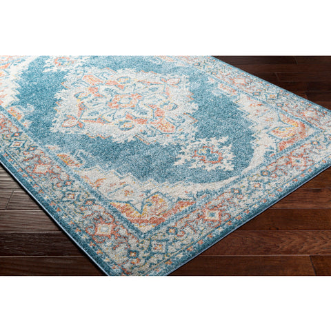 Image of Surya Chester Traditional Teal, Ivory, Medium Gray, Burnt Orange, Saffron, Pale Blue Rugs CHE-2361