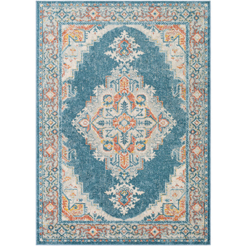 Image of Surya Chester Traditional Teal, Ivory, Medium Gray, Burnt Orange, Saffron, Pale Blue Rugs CHE-2361