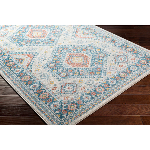Image of Surya Chester Traditional Teal, Ivory, Medium Gray, Burnt Orange, Saffron, Pale Pink Rugs CHE-2362