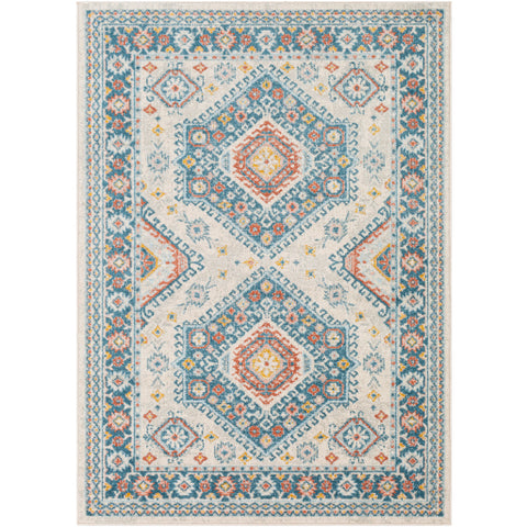 Image of Surya Chester Traditional Teal, Ivory, Medium Gray, Burnt Orange, Saffron, Pale Pink Rugs CHE-2362