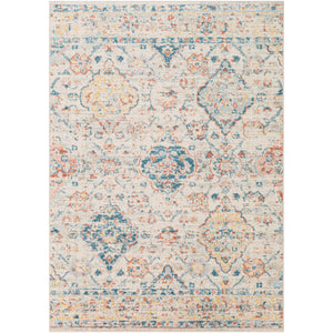 Surya Chester Traditional Ivory, Medium Gray, Teal, Saffron, Pale Blue, Burnt Orange, Pale Pink Rugs CHE-2364
