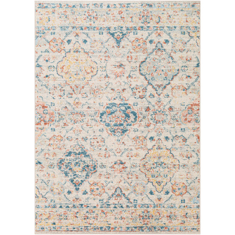 Image of Surya Chester Traditional Ivory, Medium Gray, Teal, Saffron, Pale Blue, Burnt Orange, Pale Pink Rugs CHE-2364