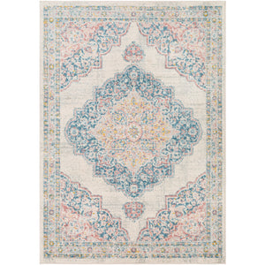 Surya Chester Traditional Ivory, Medium Gray, Teal, Burnt Orange, Saffron, Pale Pink, Pale Blue Rugs CHE-2365