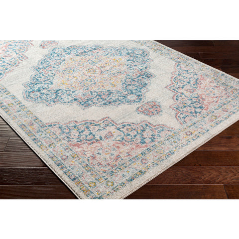 Image of Surya Chester Traditional Ivory, Medium Gray, Teal, Burnt Orange, Saffron, Pale Pink, Pale Blue Rugs CHE-2365