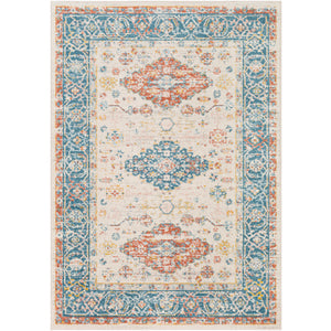 Surya Chester Traditional Burnt Orange, Ivory, Medium Gray, Teal, Saffron, Pale Pink, Pale Blue Rugs CHE-2366