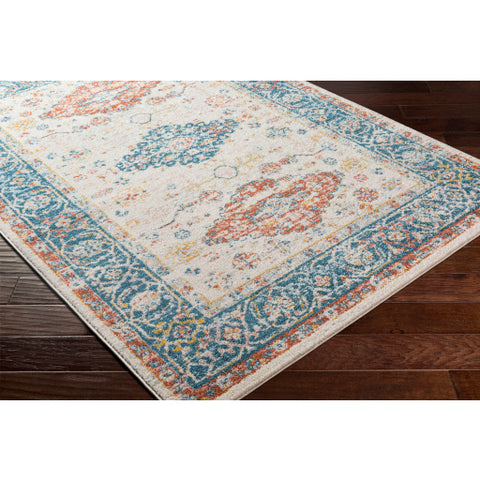 Image of Surya Chester Traditional Burnt Orange, Ivory, Medium Gray, Teal, Saffron, Pale Pink, Pale Blue Rugs CHE-2366