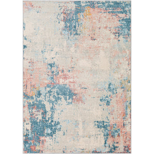 Surya Chester Modern Ivory, Medium Gray, Teal, Bright Red, Pale Pink, Saffron, Pale Blue Rugs CHE-2371