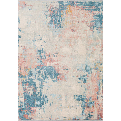 Image of Surya Chester Modern Ivory, Medium Gray, Teal, Bright Red, Pale Pink, Saffron, Pale Blue Rugs CHE-2371