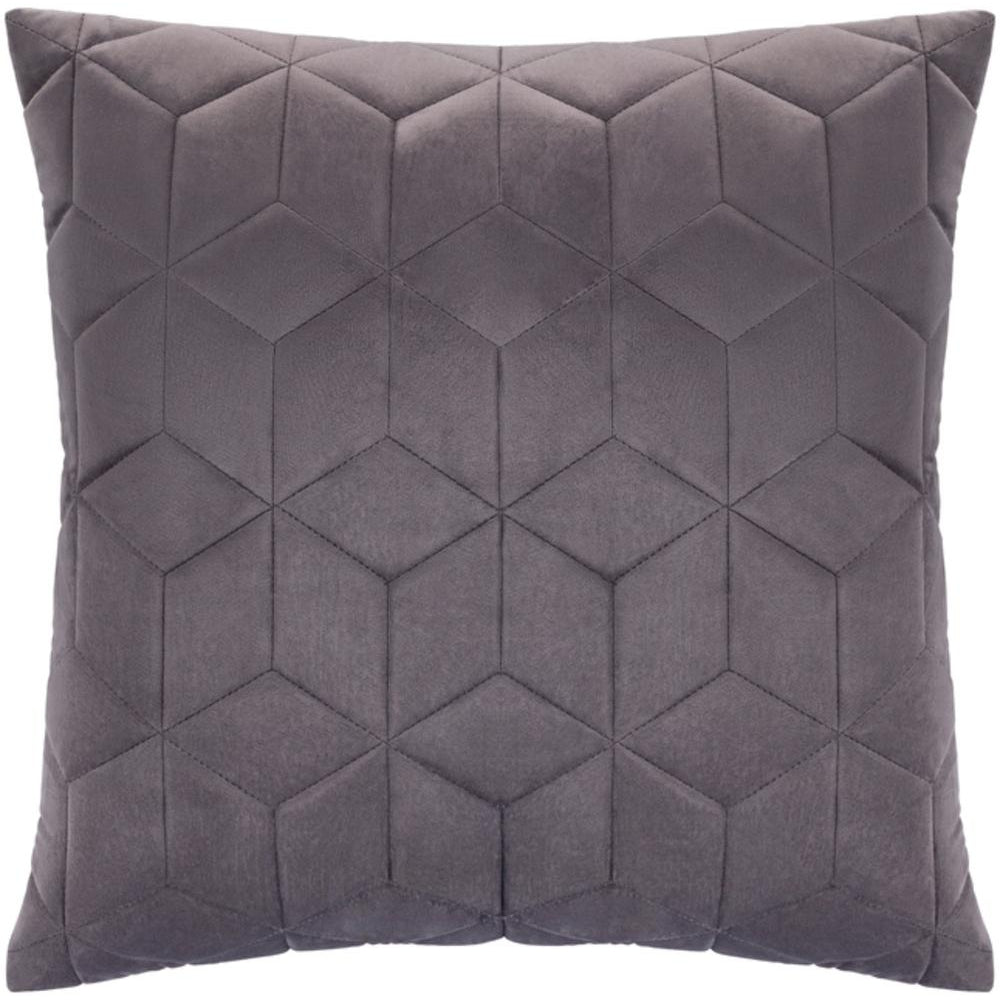Surya Calista Solid & Border Charcoal Pillow Cover CIA-008-Wanderlust Rugs