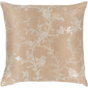 Surya Calliope Transitional Tan, Metallic - Silver Pillow Cover CIP-002-Wanderlust Rugs