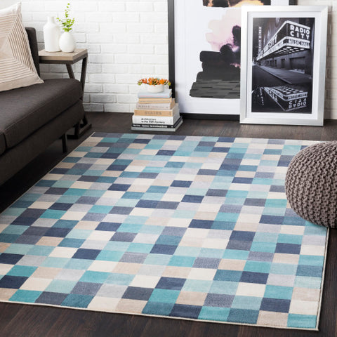 Image of Surya City Modern Aqua, Charcoal, Light Gray, Beige, Khaki Rugs CIT-2310