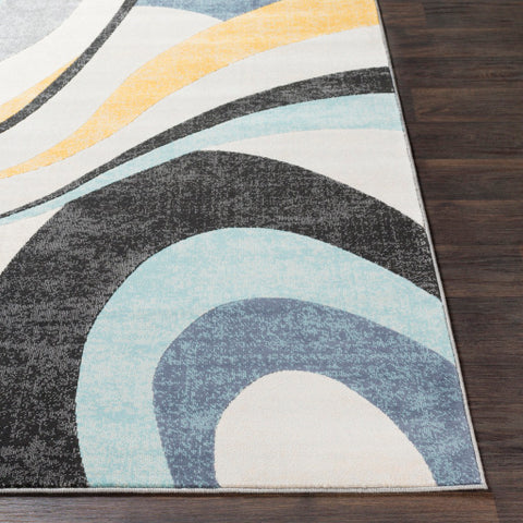 Image of Surya City Modern Aqua, Mustard, Black, Charcoal, Khaki, Light Gray Rugs CIT-2345