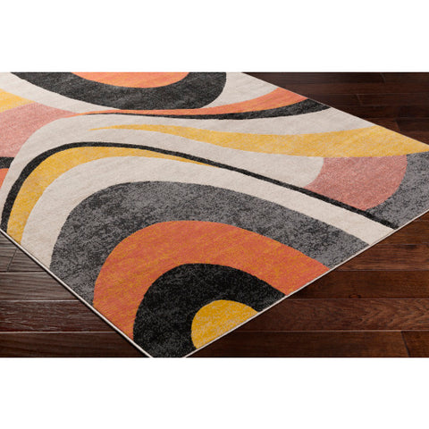 Image of Surya City Modern Coral, Taupe, Black, Light Gray, Beige, Mustard Rugs CIT-2346