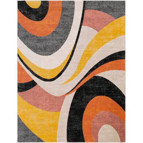 Image of Surya City Modern Coral, Taupe, Black, Light Gray, Beige, Mustard Rugs CIT-2346