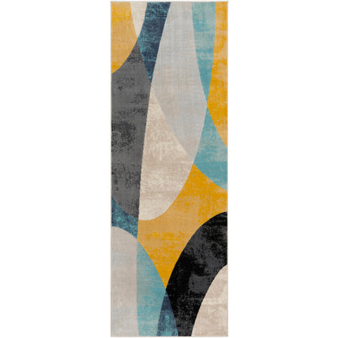 Image of Surya City Modern Aqua, Light Gray, Mustard, Beige, Khaki, Taupe, Black Rugs CIT-2347