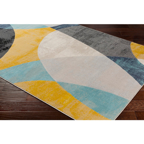 Image of Surya City Modern Aqua, Light Gray, Mustard, Beige, Khaki, Taupe, Black Rugs CIT-2347