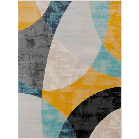 Image of Surya City Modern Aqua, Light Gray, Mustard, Beige, Khaki, Taupe, Black Rugs CIT-2347