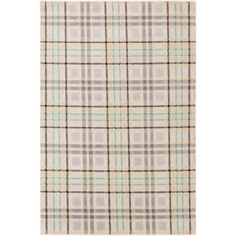 Image of Surya City Cottage Aqua, Black, Beige, Khaki, Light Gray, Taupe Rugs CIT-2364