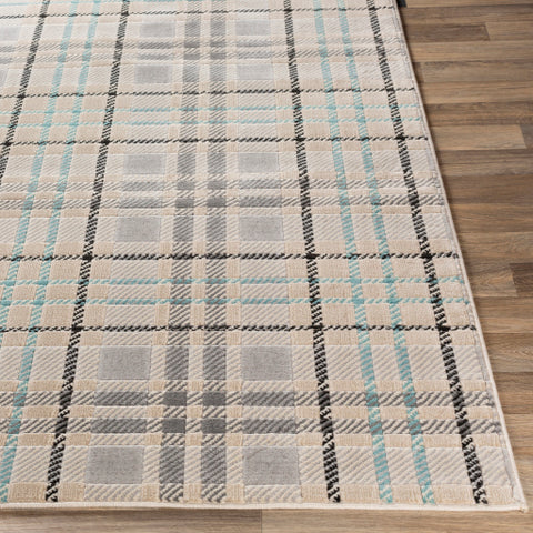 Image of Surya City Cottage Aqua, Black, Beige, Khaki, Light Gray, Taupe Rugs CIT-2364