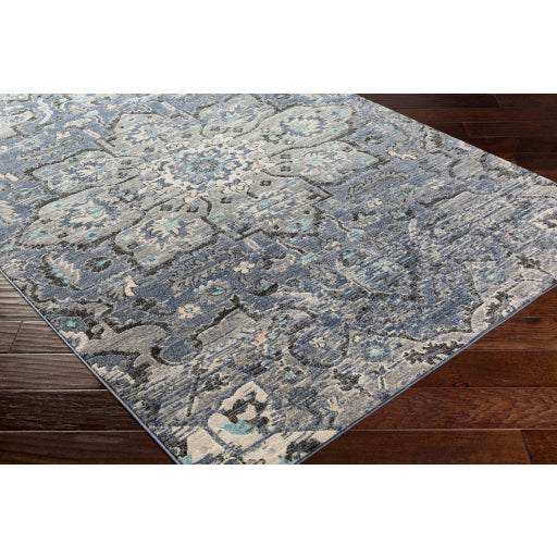 Surya City Traditional Charcoal, Light Gray, Taupe, Black, Beige, Khaki, Aqua Rugs CIT-2366