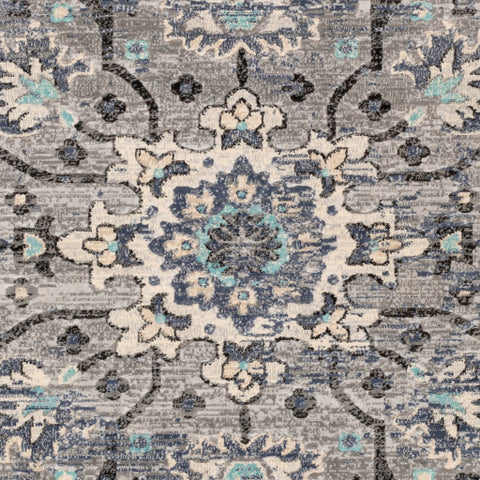 Image of Surya City Traditional Charcoal, Light Gray, Taupe, Black, Beige, Khaki, Aqua Rugs CIT-2366