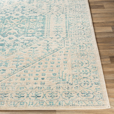 Image of Surya City Traditional Aqua, Charcoal, Beige, Khaki, Light Gray Rugs CIT-2380