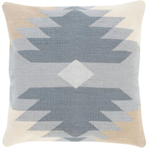 Surya Cotton Kilim Bohemian/Global Charcoal, Medium Gray, Light Gray, Khaki, Beige Pillow Kit CK-005-Wanderlust Rugs