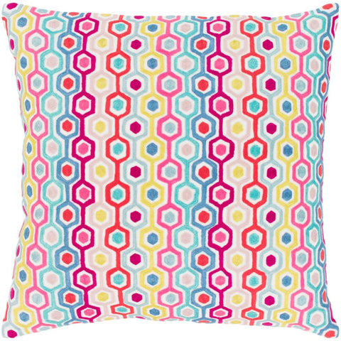 Image of Surya Candescent Modern Coral, Bright Pink, Blush, Denim, Aqua, Mint, Bright Yellow, Ivory Pillow Kit CNE-001-Wanderlust Rugs