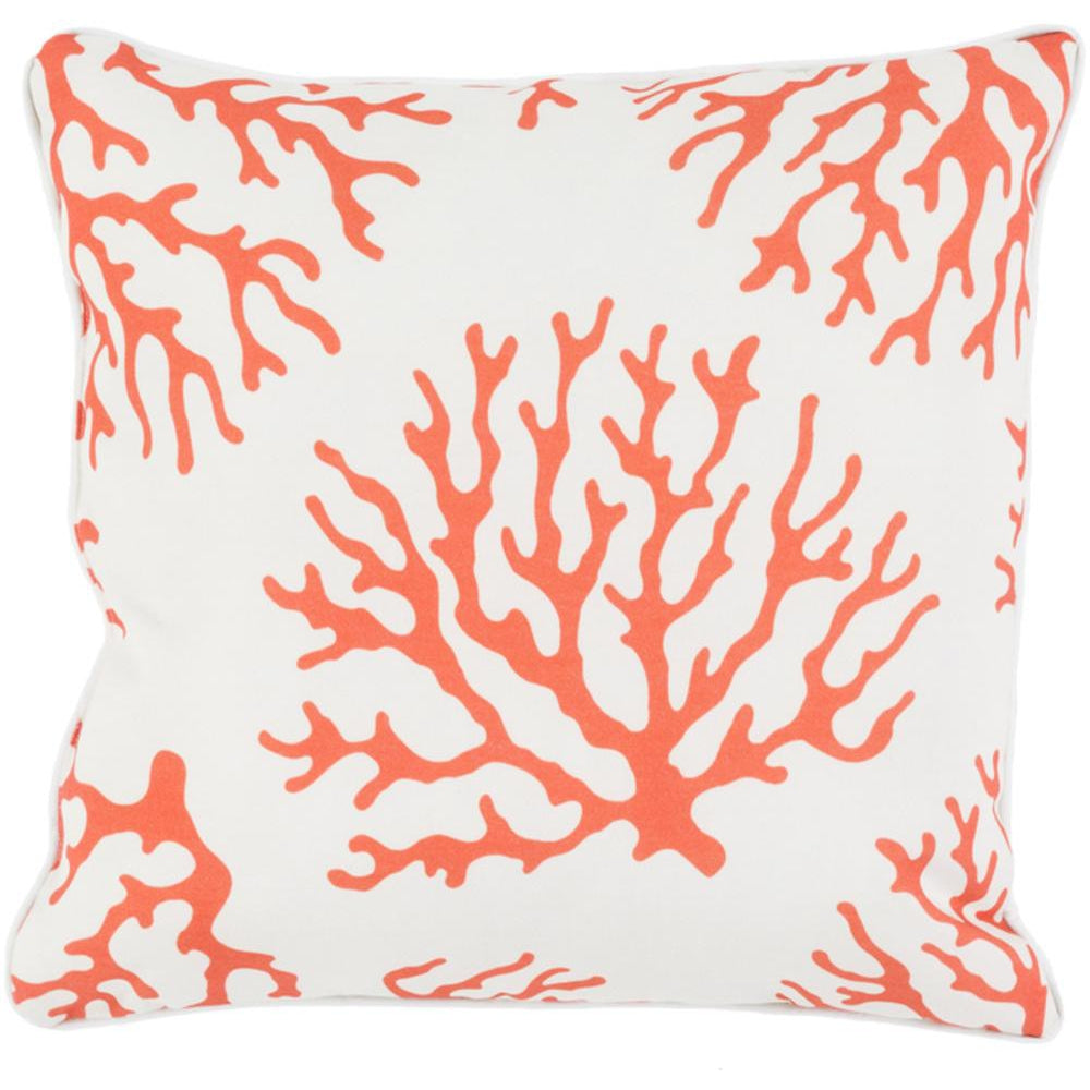 Surya Coral Indoor / Outdoor Burnt Orange, Ivory Pillow Cover CO-004-Wanderlust Rugs